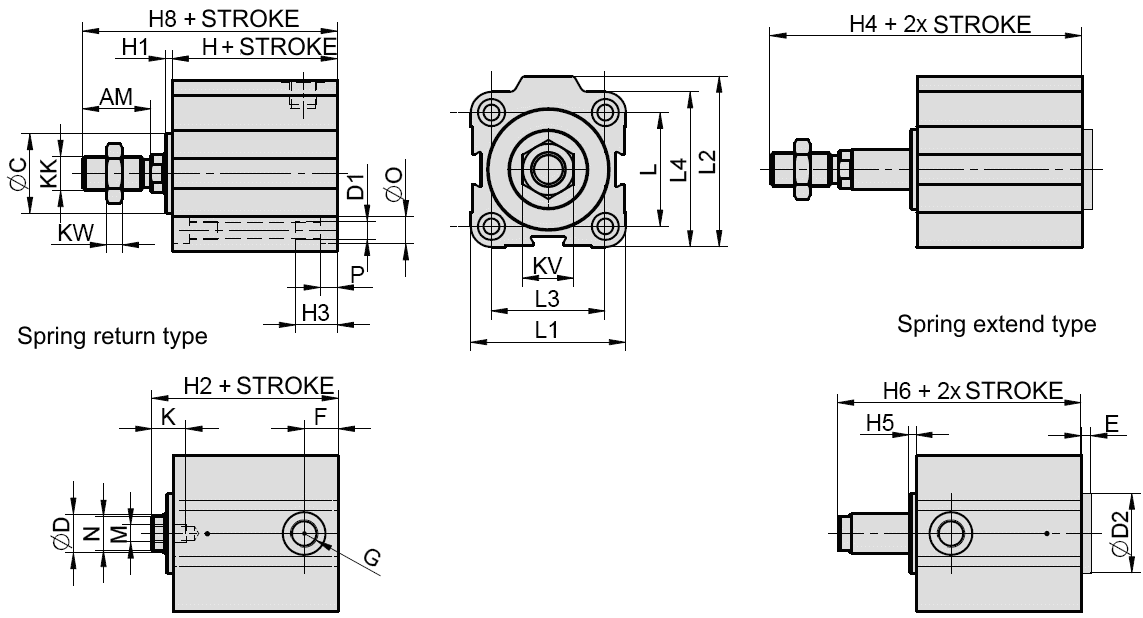 Str Nsk A Petr K Cylinders Single Acting Cylinders Short Stroke